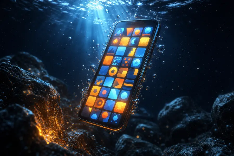 Smartphone mit Spielraster: das Casino auf dem Handy